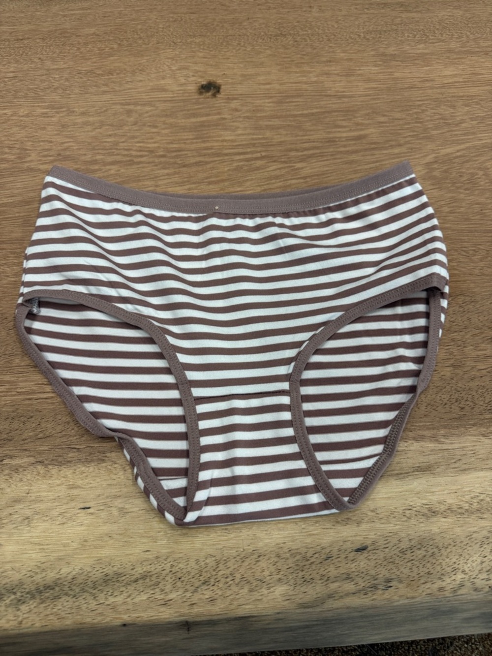 Girls' Brown &‎ White Striped Cotton Briefs